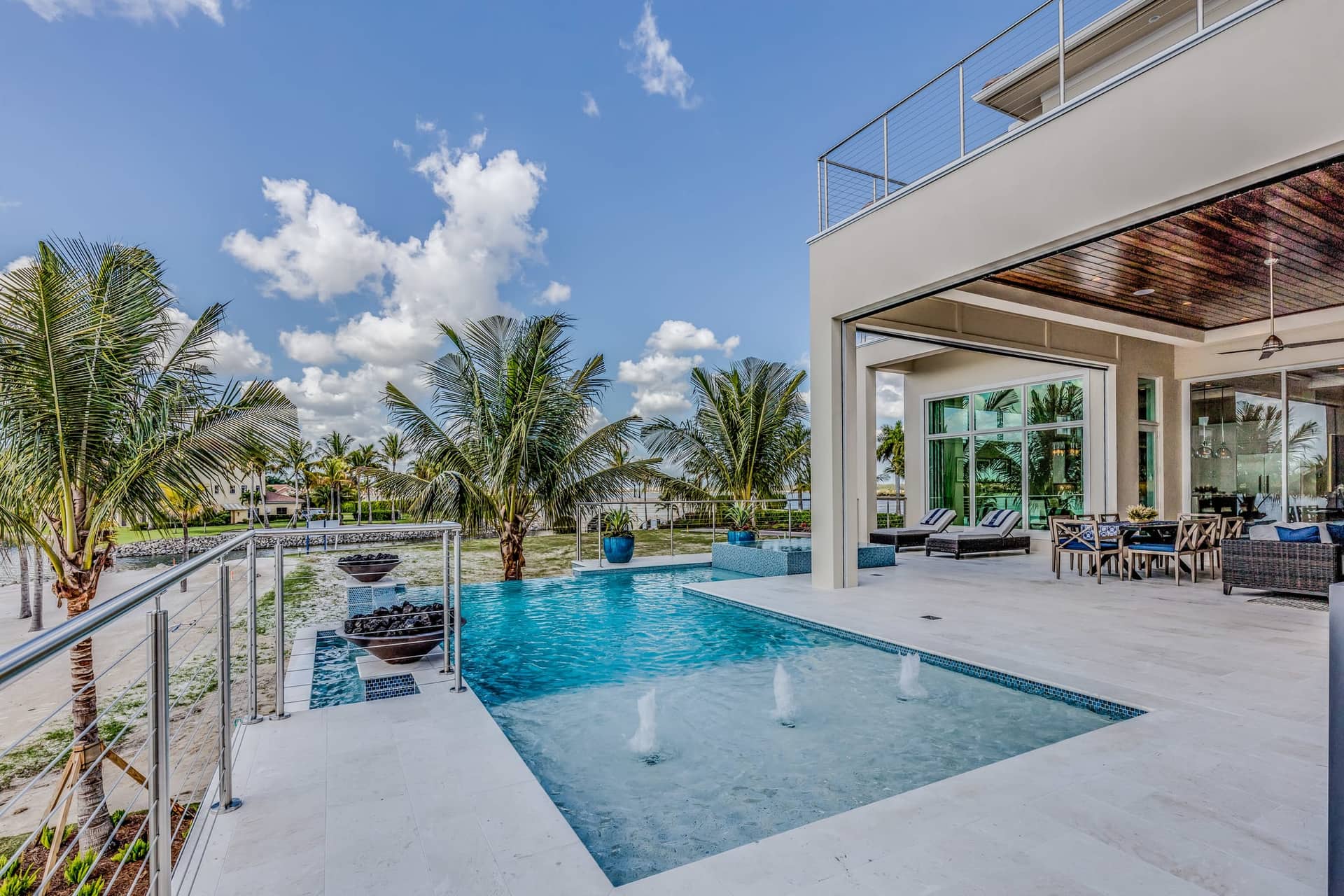 Resort Style Pool with Palm Trees